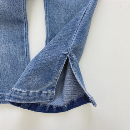 Girls Split Flare Jeans
