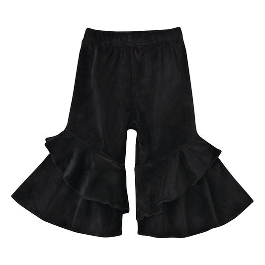 Girls Velvet Flare Pants