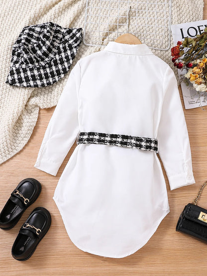 Girls Shirt Dress Set