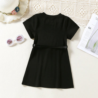 Girls T-Shirt Dress With Purse