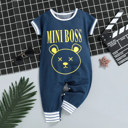 Baby Boy Cartoon Print Jumpsuit